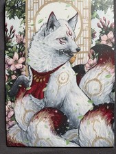Displate Metall Weißer Kitsune, Größe M (Magnet nicht dabei)