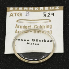  Uhrenglas Sternkreuz ATG B gewölbt armiert  vergoldeter Ring Armbanduhr Uhrglas