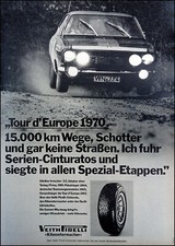 Pirelli  und Opel Kadett B Coupe F,  originale Werbung aus 1971