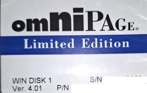 Omnipage limit edition vintage - omnipage,