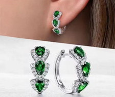 Ohrringe, in Silber mit