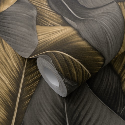 Vliestapete schwarz gold - -, schwarz-gold