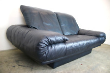 Designer Sofa von Rolf Benz Modell Ak 345 Echt Leder Dunkelblau Zweisitzer Sofa