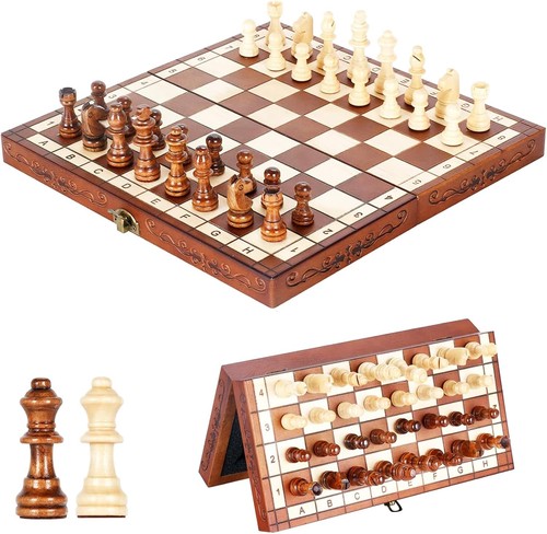 Schachspiel holz magnetisch - holz,