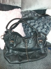 Schwarze Tasche Nieten Beutel Shopper Bag  gebraucht w.neu