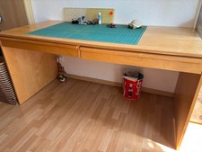 Schreibtisch Buche Furnier mit Klapp Schublade für Tastatur 1,60x0,75x0,79m