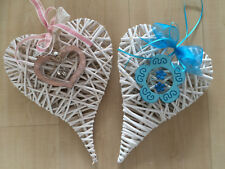 Rattanherz,34 cm,Herz,Herzen,Türkranz,Shabby,weiß,rosa,Landhaus,Rattanherzen