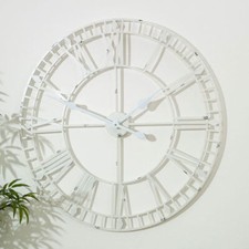 Große weiße Skelett Wanduhr