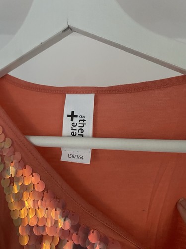 Tshirt pailletten peach - pailletten,