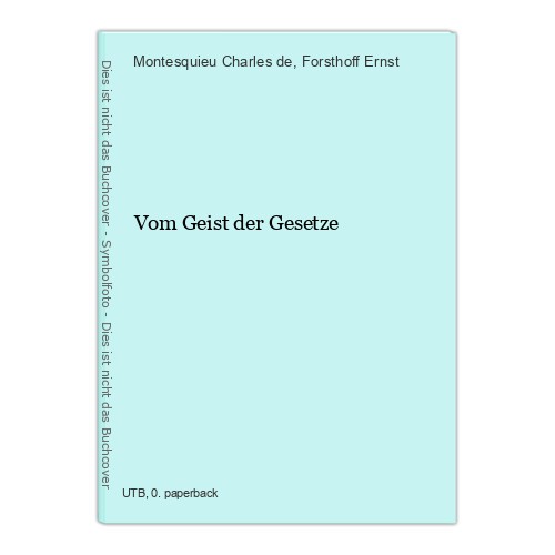 Vom geist der gesetze charles - vom,