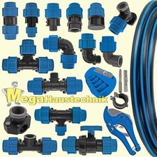 PP Klemm Fitting Verbinder für PE Rohr 20 25 32 40 50 mm Verschraubung Kupplung