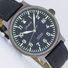 GLASHÜTTE ORIGINAL SPEZIMAT 10-30 NAVIGATOR PILOT FLIEGER TITAN UHR REVISION