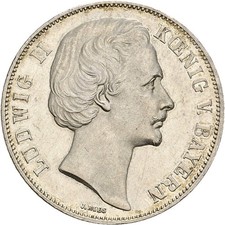 Künker: Bayern, Ludwig II., 1 Taler 1871, Vereinstaler, Siegestaler, Silber, Top