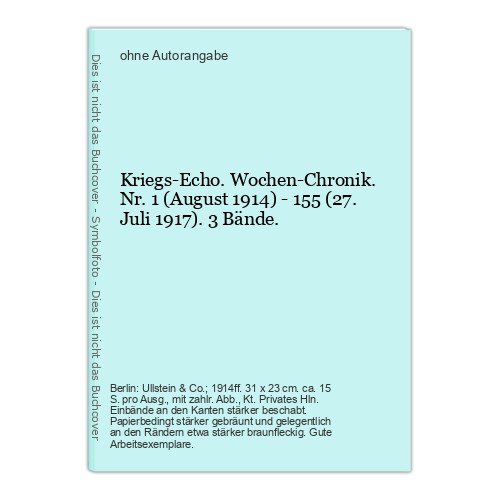 Kriegs echo wochen chronik - kriegs-echo., wochen-chronik