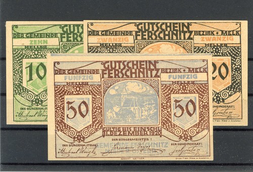 Ferschnitz scheine notgeld - ferschnitz,