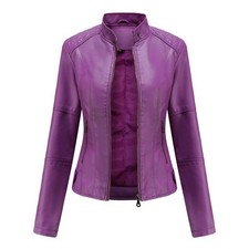 Neu Damen Kunstlederjacke