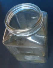 altes Küchenschrank-Glas, ohne Deckel, 10 x 10 cm, Höhe 16 cm