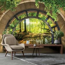 WALD FENSTER 3D EFFEKT Vlies Fototapete Natur Landschaft TAPETE XXL + KLEISTER
