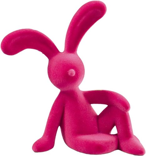 Hase poly sitzend beflockt - hase,