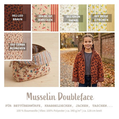 Musselin doubleface bedruckt - musselin,