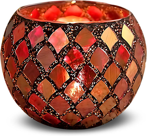 Teelichthalter mosaik glas - mosaik,