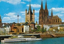 AK KÖLN AM RHEIN - PASSAGIERSCHIFF BONN - DOM - GROß-ST.-MARTIN GELAUFEN!
