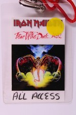 Iron Maiden Ticket Pass Original Fear Of The Dark Tour 1992 #1