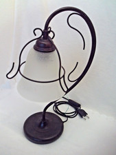 Honsel Tischlampe Vintage Tischleuchte Glasschirm AF Cinqanta Italy Antik Stil