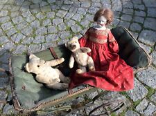 Puppe, antike Biedermeier-Puppe 38 cm Originalkleid