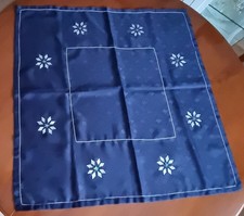 Weihnachtstischdecke Weihnachtsbaumdecke quadratisch blau 80 × 80 cm