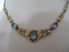 Kette blauer Stein  vergoldet