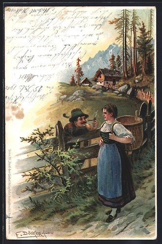 Künstler döcker mann - künstler-ak,