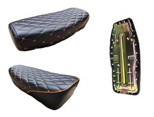 Simson Sitzbank passend für Simson S50 S51 S70 Enduro  Naht Orange Karo Muster