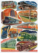 Glanzbilder Oblaten scrap  DDR VEB 1145 Entwicklung der Eisenbahn