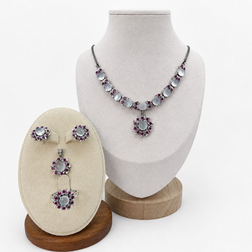 Mondstein rubin set collier - set,