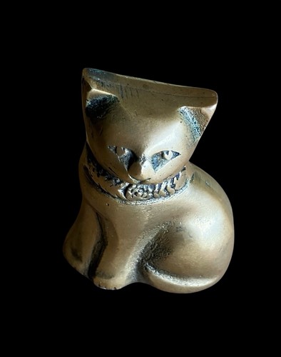 Vintage messing katze figur - katze,