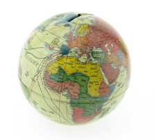 Blech Spardose Globus 11 cm