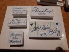 5 Gummistempel Alte Schrift Thema Baby/Kind