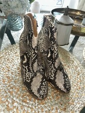 ?Traum-Stiefelette/Boots Schlange Braun Beige/Gr37/Leder(Org.Preis€389,-)?