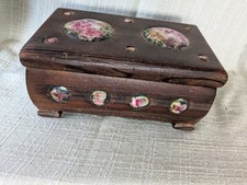 Schöne Holz Schmuckdose mit bunten Steinen und Spieluhr Dr. Zhivago Schmuckkiste