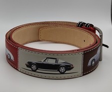Handgefertigter italienischer Leder Porsche Gürtel - Oldtimer Design - NEU - Größe 100/115