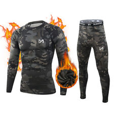 Mens Winter Ultra-Soft Fleece Lined Thermal Top & Bottom Long John Underwear Set