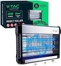 V-TAC Elektrischer Insektenvernichter 20W 80 m² Schwarz Silber NEU R2117
