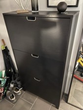 STÄLL Schuhschrank 3 Fächer, schwarzbraun, 79x29x148 cm