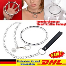 Frauen Halsband Metal Mit O-Ring Abschliessbar Halsreif BDSM Sklavin Bondage DE！