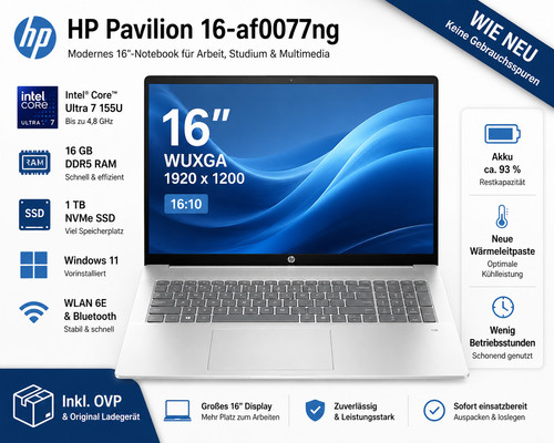 Pavilion af0077ng 16 - hp, 16"