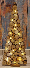 Holz Tannenbaum / Weihnachtsbaum mit Lichterkette