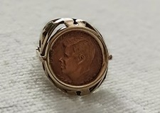 Vintage Münzring John F. Kennedy Gold 333