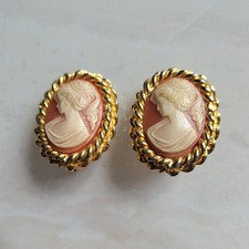 Vintage Ohrclips Kamee