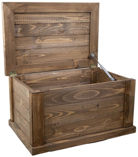 Massive holztruhe braun - holztruhe,